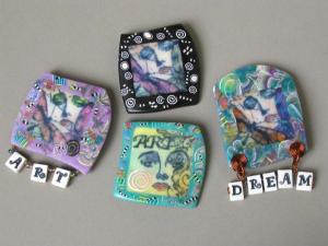 Four Assorted "Art" Pins